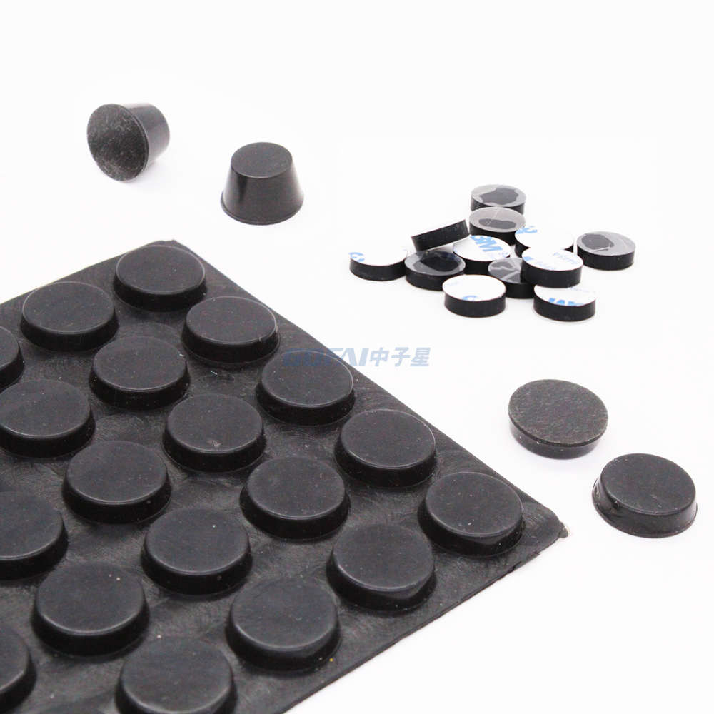 Cylindrical Flat Self-Adhesive Rubber Bumper Pad For Furniture Door Glass