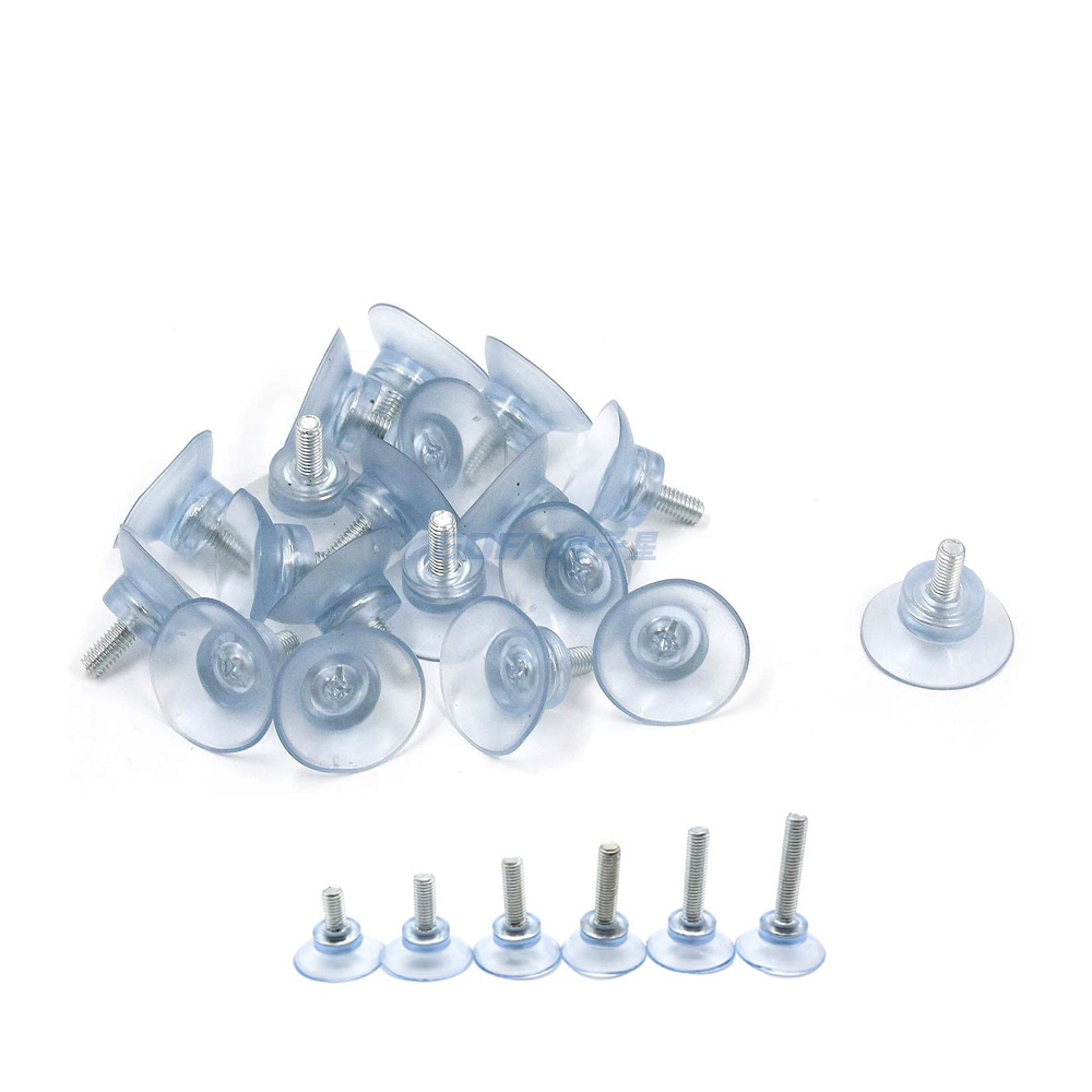 M4 M5 M6 M8 Threaded Transparent Replacement PVC Suction Cups For Glass And Tables