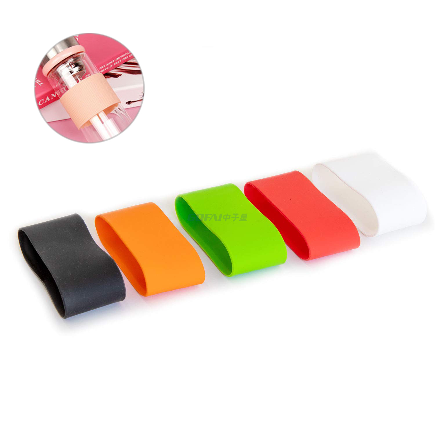 Custom Wide Silicone Rubber Band Colorful Protective Sleeve