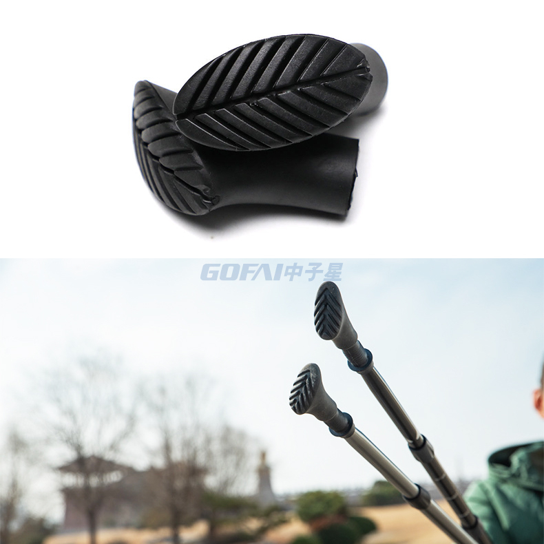 Durable Hiking Pole Protectors Set Replacement Rubber Cane Tips For Walking Stick Trekking Poles